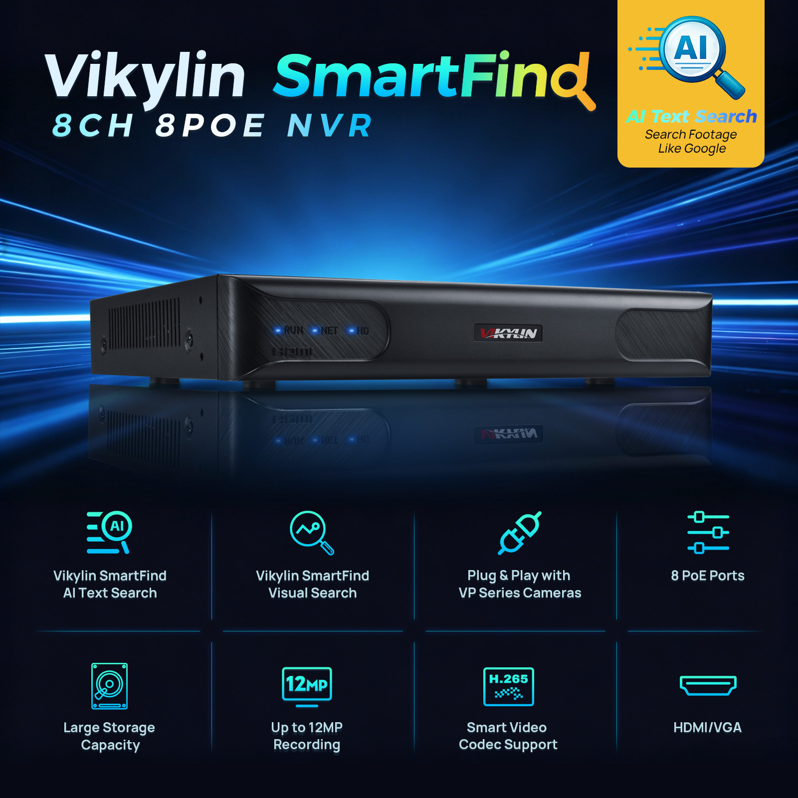 Home Security Systems With Cameras - Vikylin 4K NVR UP to 12MP