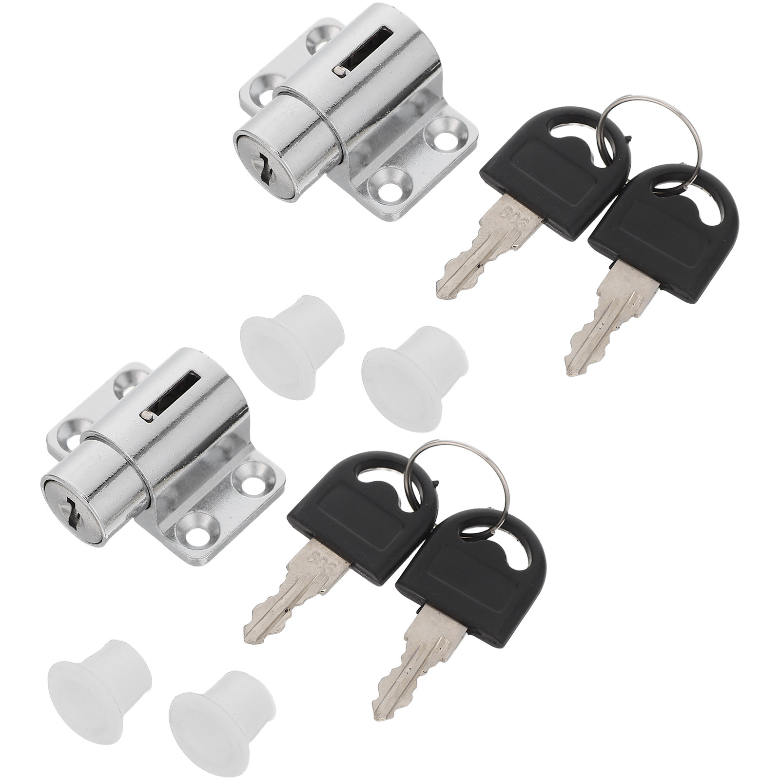 Home Security Door Lock - 2Sets Zinc Alloy Sliding Door Lock