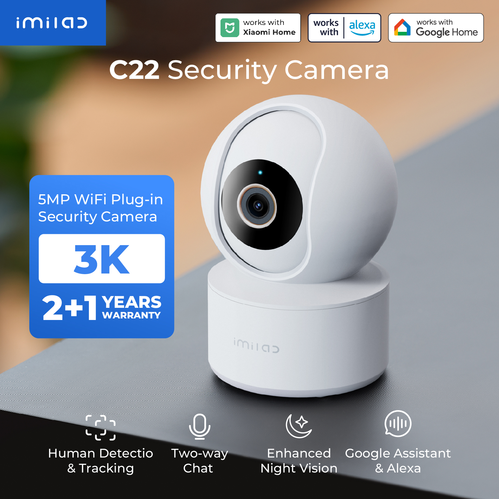 Home Security Camera 360 Xiaomi - IMILAB Baby Monitor Indoor Security Camera