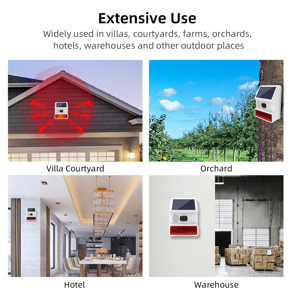 Outdoor Alarm Horn 433MHZ Wire - Solar Security Light บทวิจารณ์และราคา