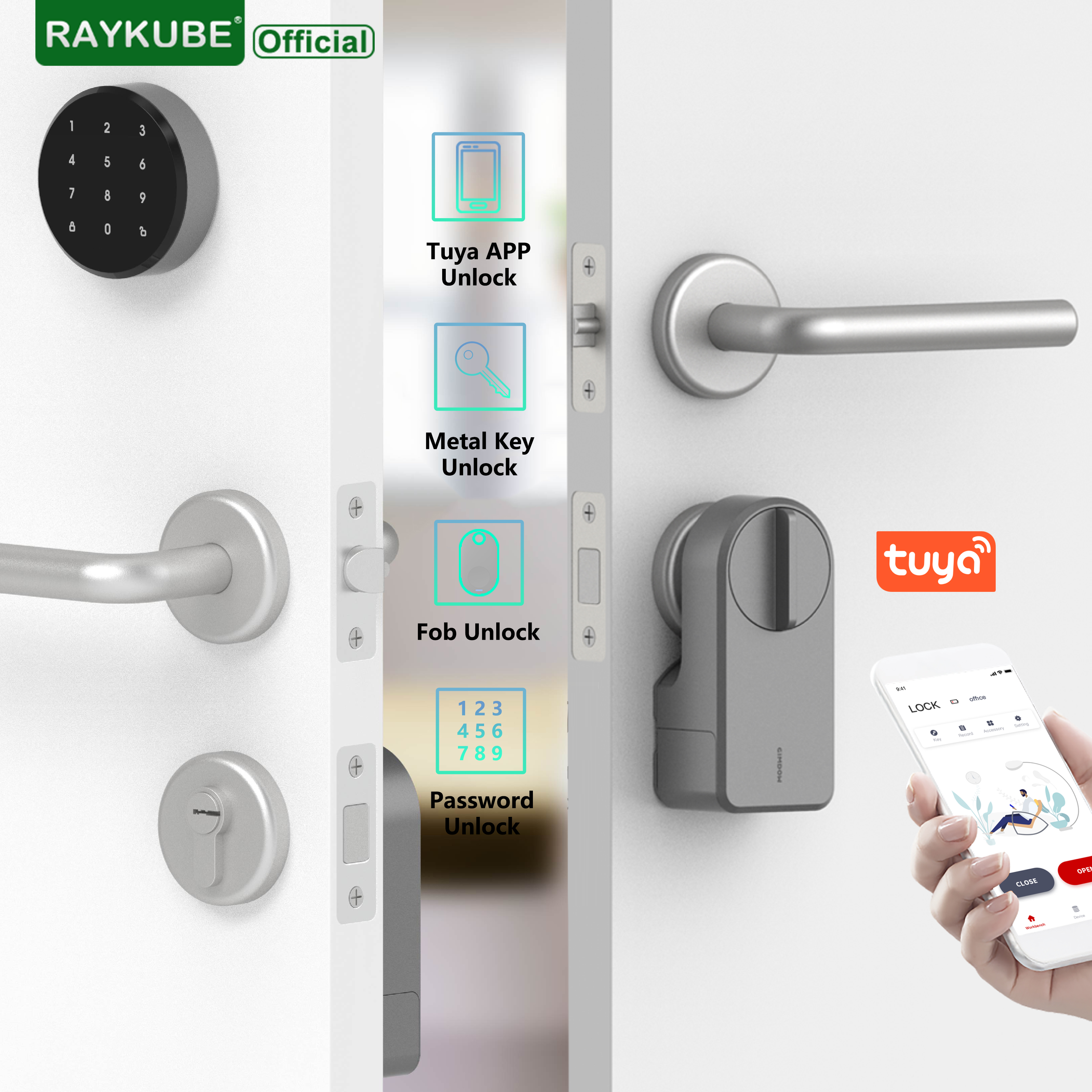 RAYKUBE A1 Pro Tuya BEL Smart  - Home Security Door Lock บทวิจารณ์และราคา