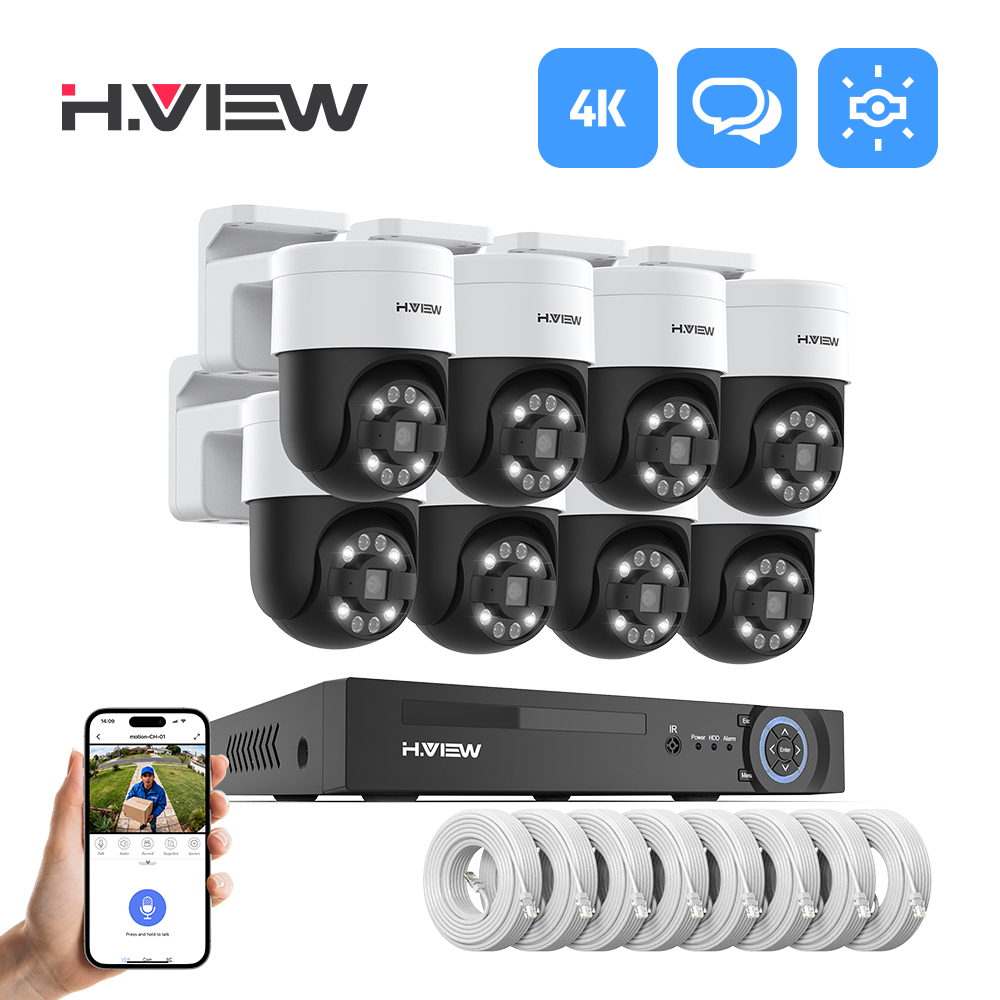 H.view 8Ch 4K 5MP 8MP Cctv Sec - Home Security Systems With Cameras บทวิจารณ์และราคา