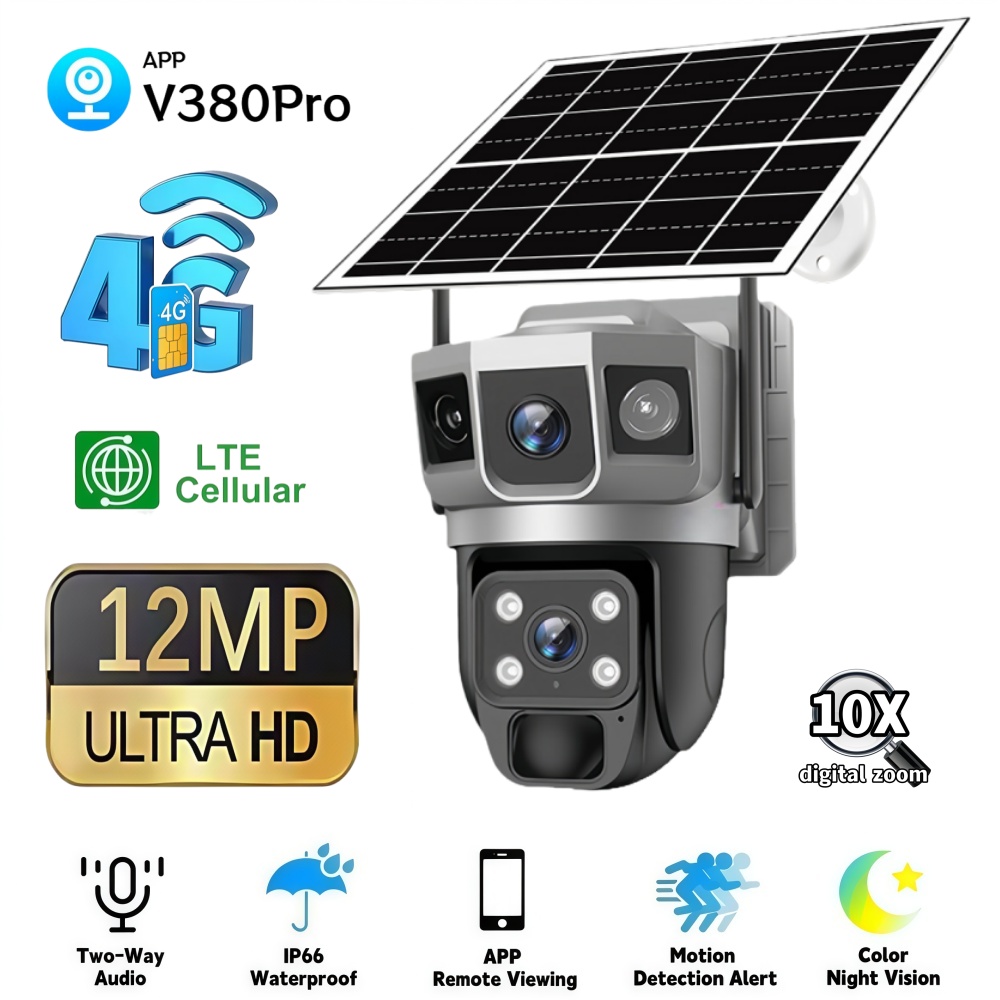 4G Camera Outdoor Solar Survei - Home Security Systems With Cameras บทวิจารณ์และราคา