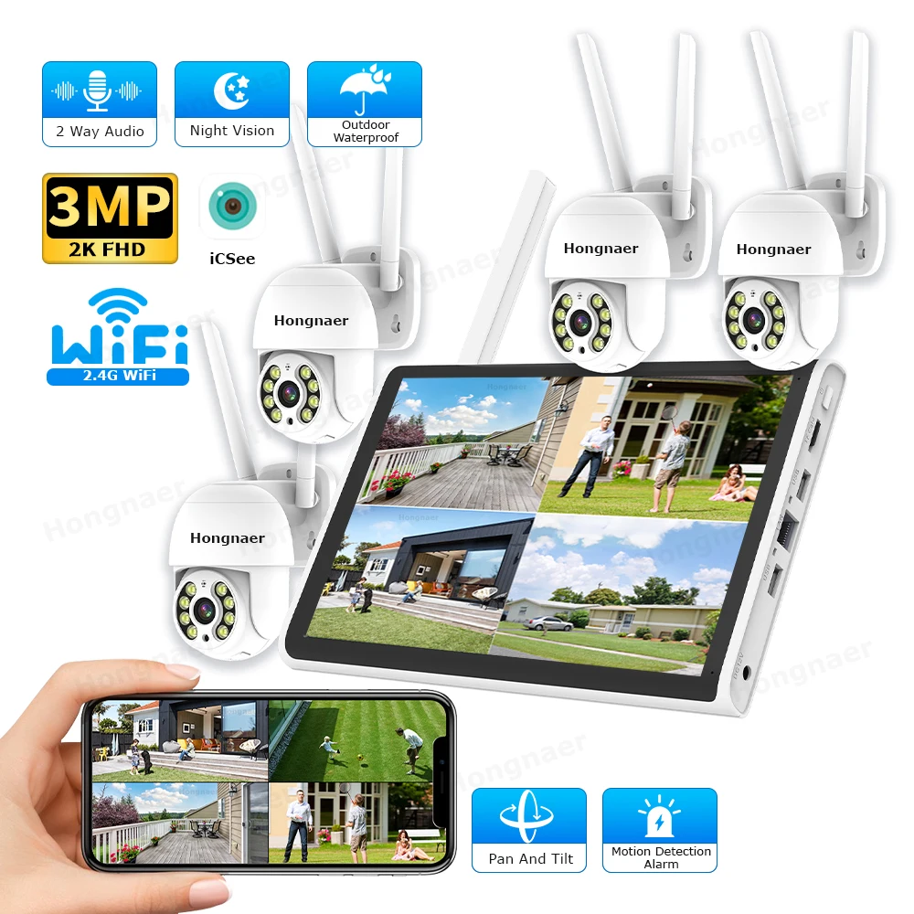 2026 Hongnaer 3MP 4 Channel Wi - Home Security Systems With Cameras บทวิจารณ์และราคา