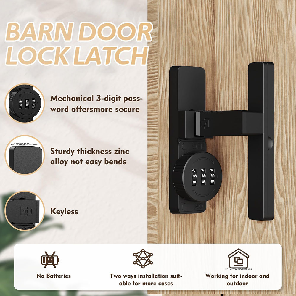 Security Barn Door Lock 3-Digi - Home Security Door Lock บทวิจารณ์และราคา