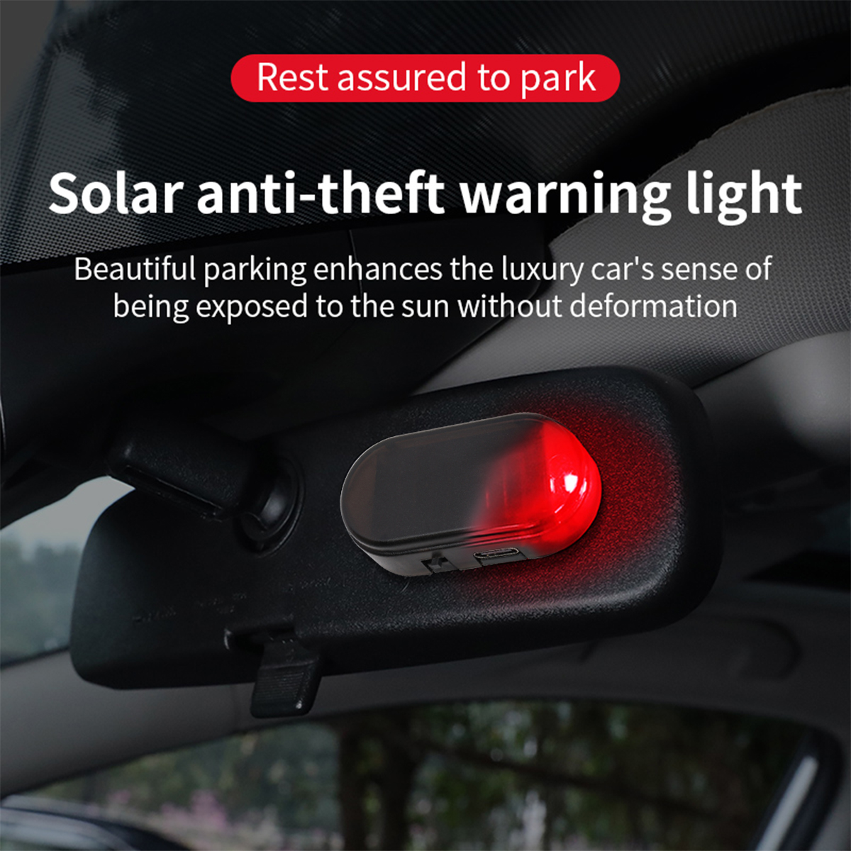 Car Mini LED Solar Warning Lig - Solar Security Light บทวิจารณ์และราคา