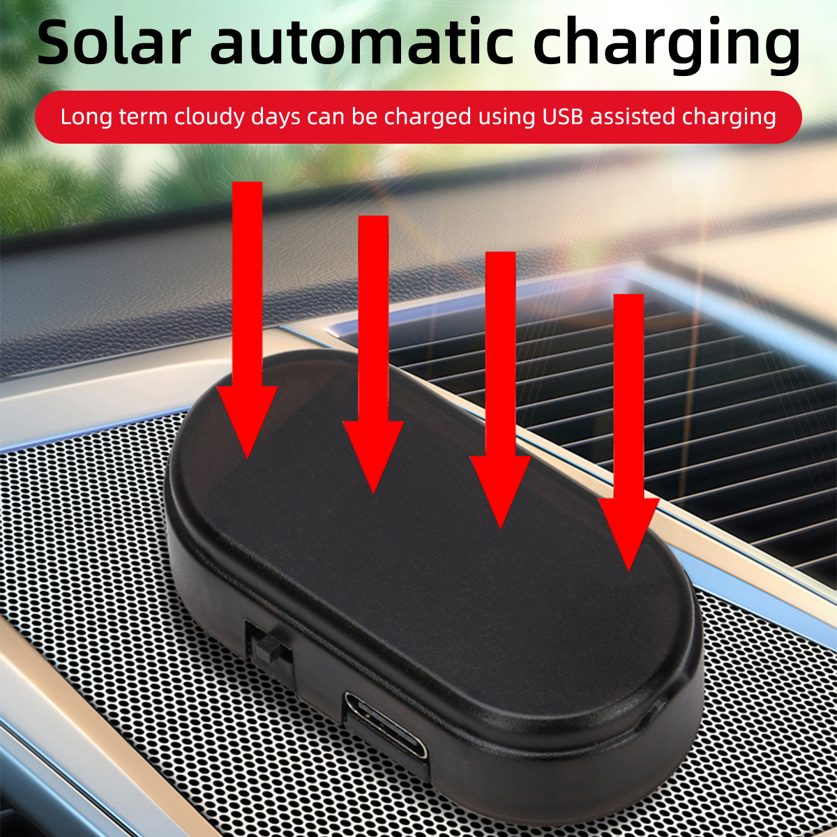 Car Mini LED Solar Warning Lig - Solar Security Light บทวิจารณ์และราคา