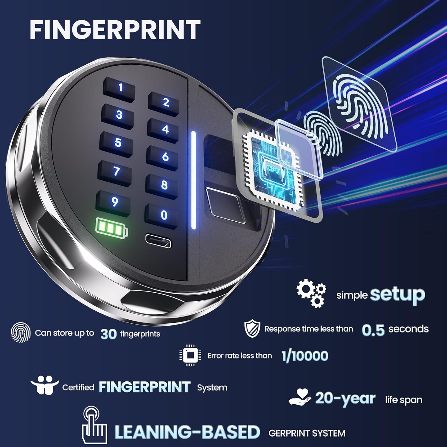 20LB Smart Biometric Safe with - Home Security Images บทวิจารณ์และราคา