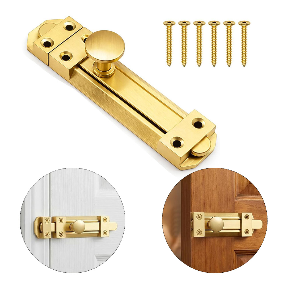 5 Inch Solid Brass Sliding Doo - Home Security Door Lock บทวิจารณ์และราคา