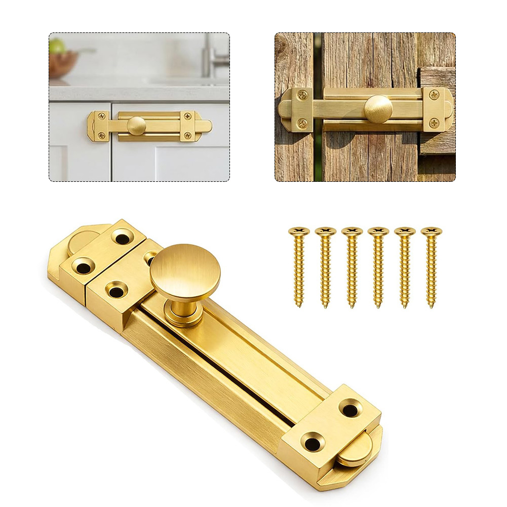 5 Inch Solid Brass Sliding Doo - Home Security Door Lock บทวิจารณ์และราคา