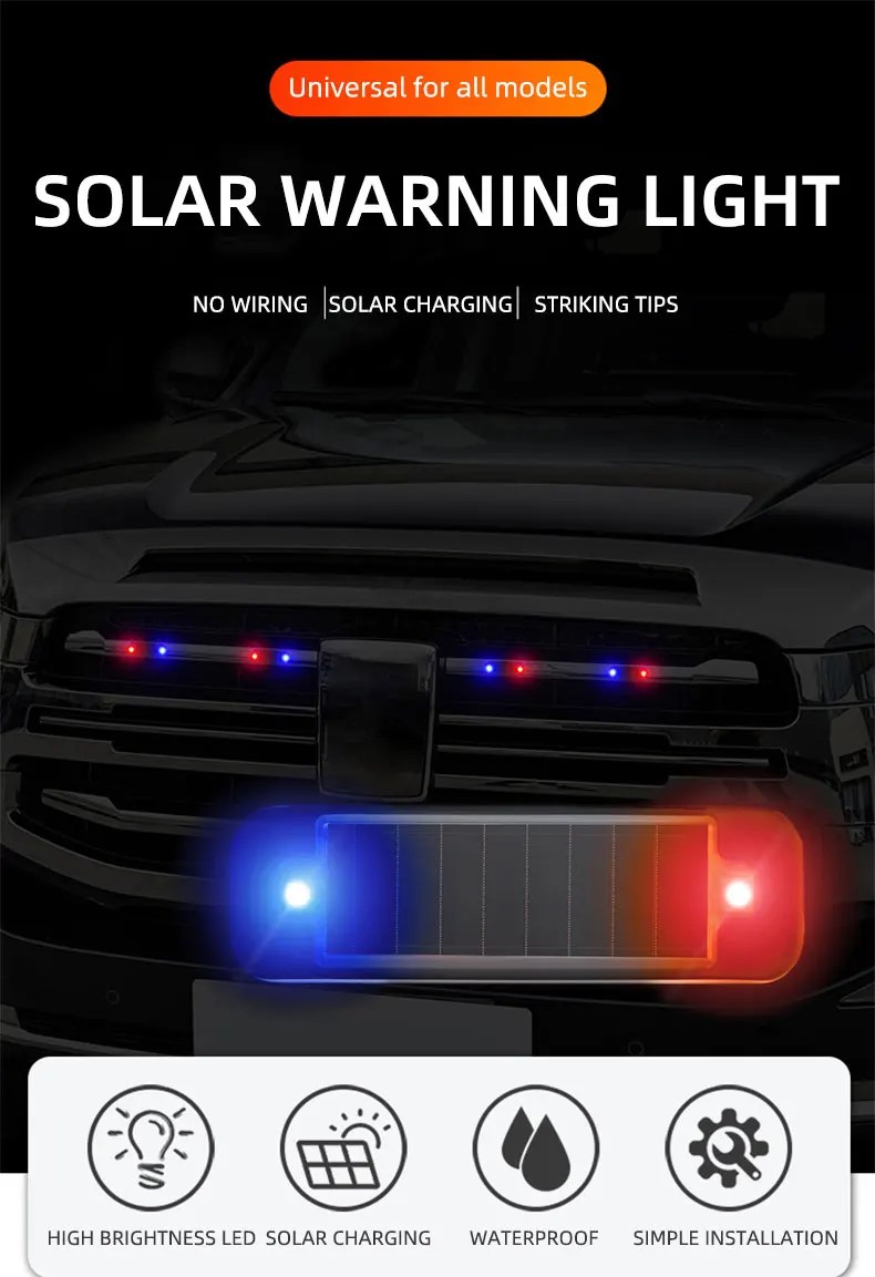 Mini LED Solar Power Car Warni - Solar Security Light บทวิจารณ์และราคา